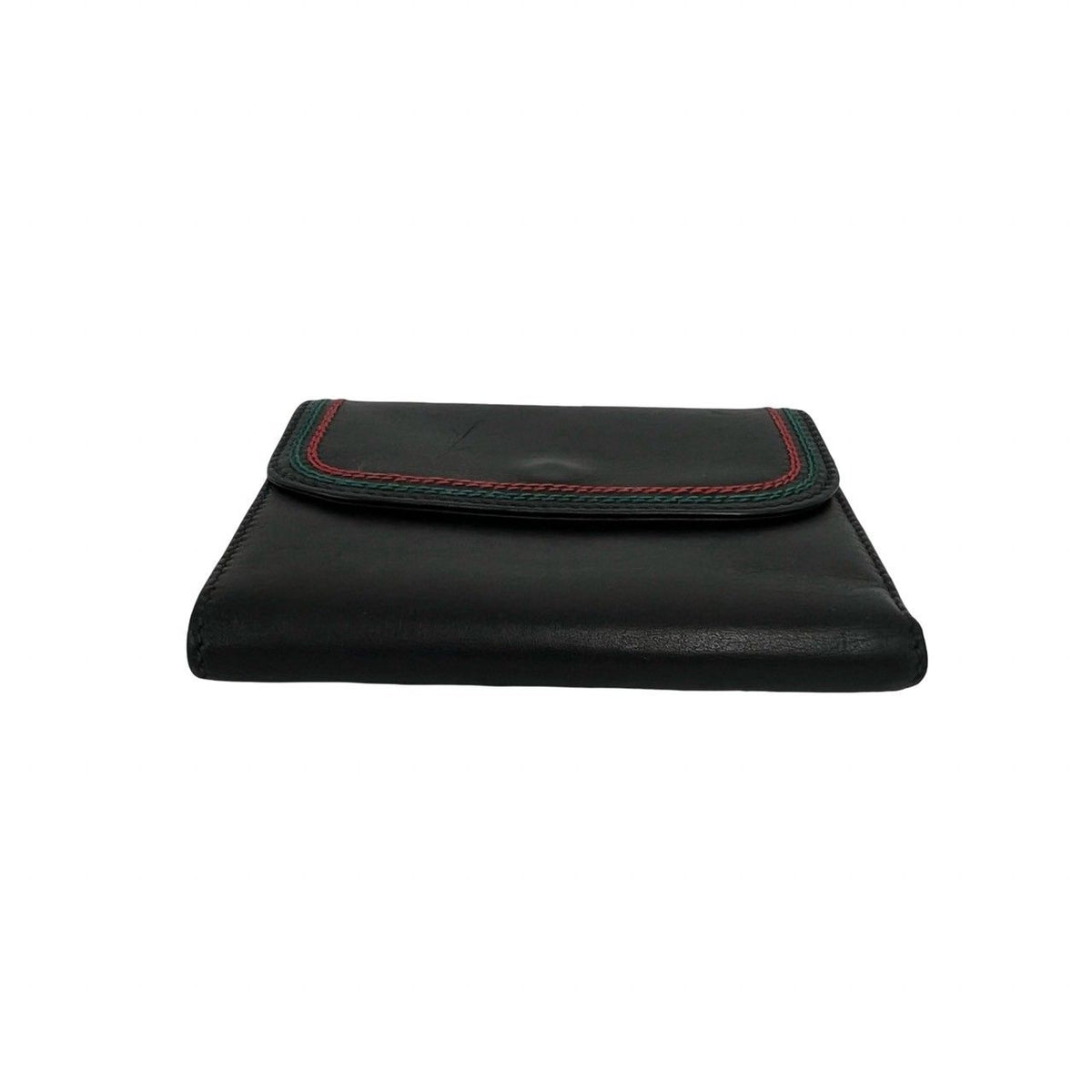 Gucci Sherry Line GG Logo Leather Kiss Lock Bifold Wallet Mini Coin Purse Black — view 6