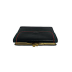 Gucci Sherry Line GG Logo Leather Kiss Lock Bifold Wallet Mini Coin Purse Black — view 3