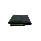 Gucci Sherry Line GG Logo Leather Kiss Lock Bifold Wallet Mini Coin Purse Black — view 4