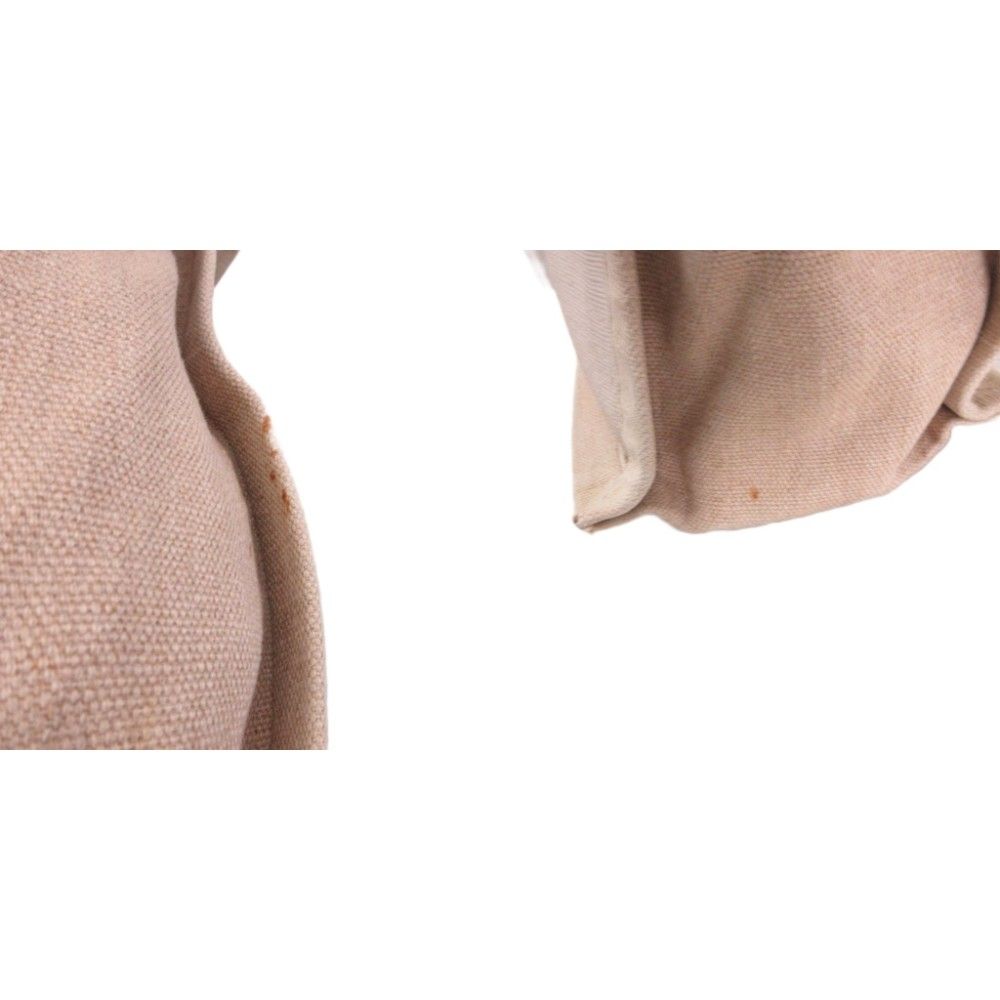 Saint Laurent Rive Gauche Tote Bag Linen Canvas Handle Logo Ivory — view 8