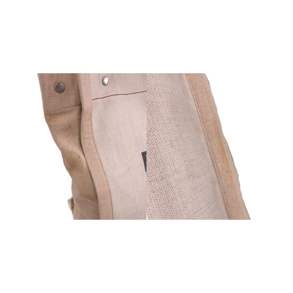 Saint Laurent Rive Gauche Tote Bag Linen Canvas Handle Logo Ivory — view 7