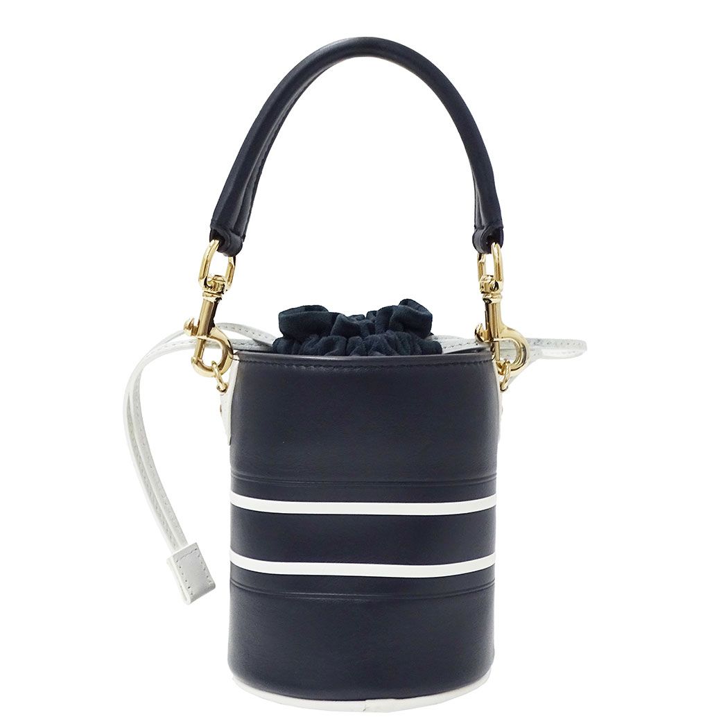 Dior 2-Way Shoulder Bag Leather Vibe Micro Navy White Handle Crossbody Casual — view 2