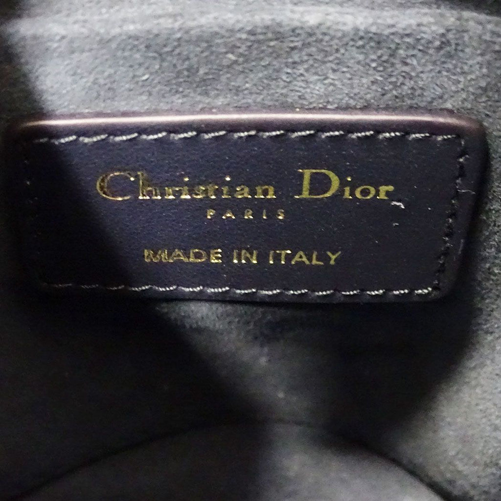 Dior 2-Way Shoulder Bag Leather Vibe Micro Navy White Handle Crossbody Casual — view 8