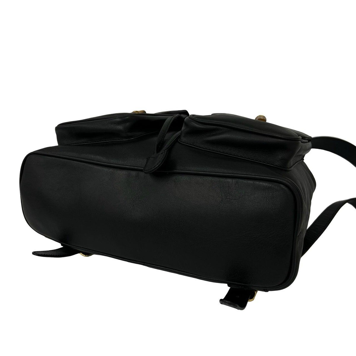 Gucci Vintage Bamboo Leather Backpack Black — view 8
