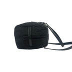 Prada Logo Embossed Tessuto Nylon Patent Shoulder Bag Mini Black with Lock — view 6
