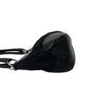 Prada Triangle Logo Tessuto Pocono Nylon Leather Shoulder Bag Black — view 5