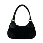 Prada Triangle Logo Tessuto Pocono Nylon Leather Shoulder Bag Black — view 3