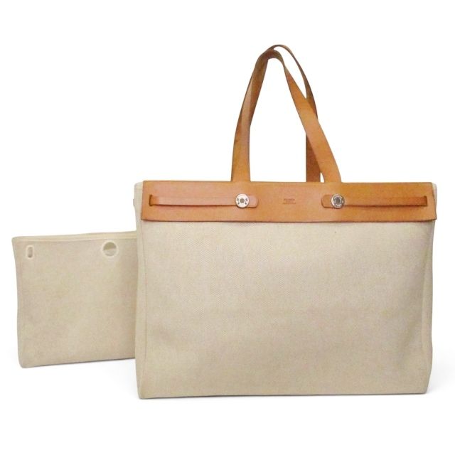 Hermes Herbag Cabas GM Tote Bag Toile H Replacement Beige