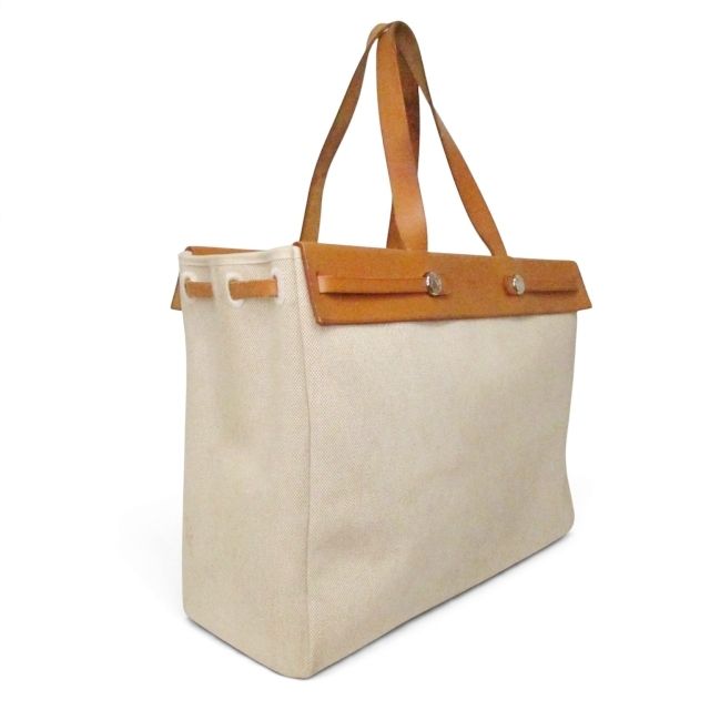 Hermes Herbag Cabas GM Tote Bag Toile H Replacement Beige — view 3