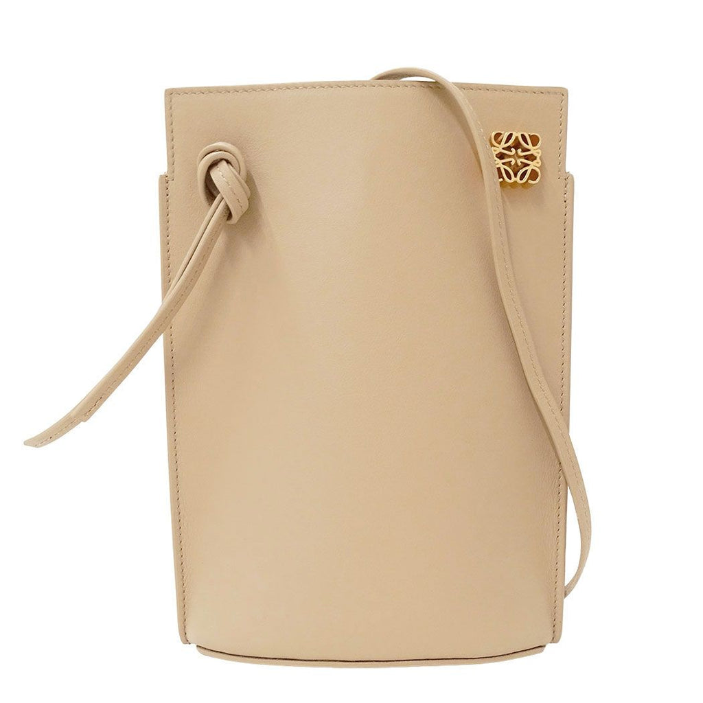 Loewe Shoulder Bag Anagram Leather Dice Pocket Beige Crossbody