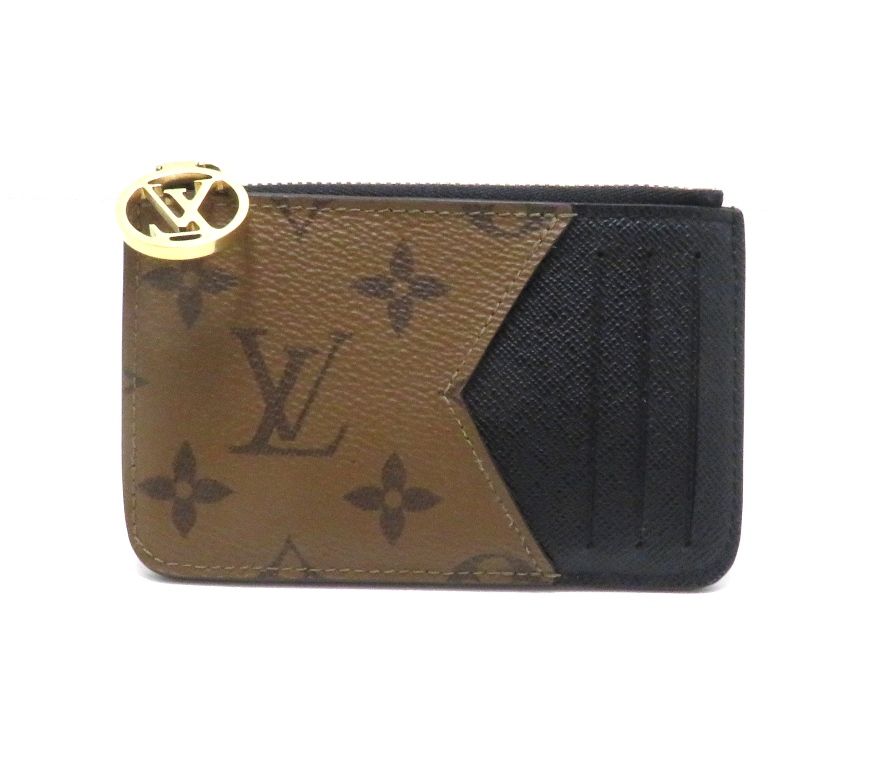 Louis Vuitton Card Case Romy Monogram Reverse Coin Purse Brown Stamp