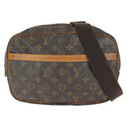 Louis Vuitton Monogram Reporter PM Brown Gold Leather Shoulder Bag