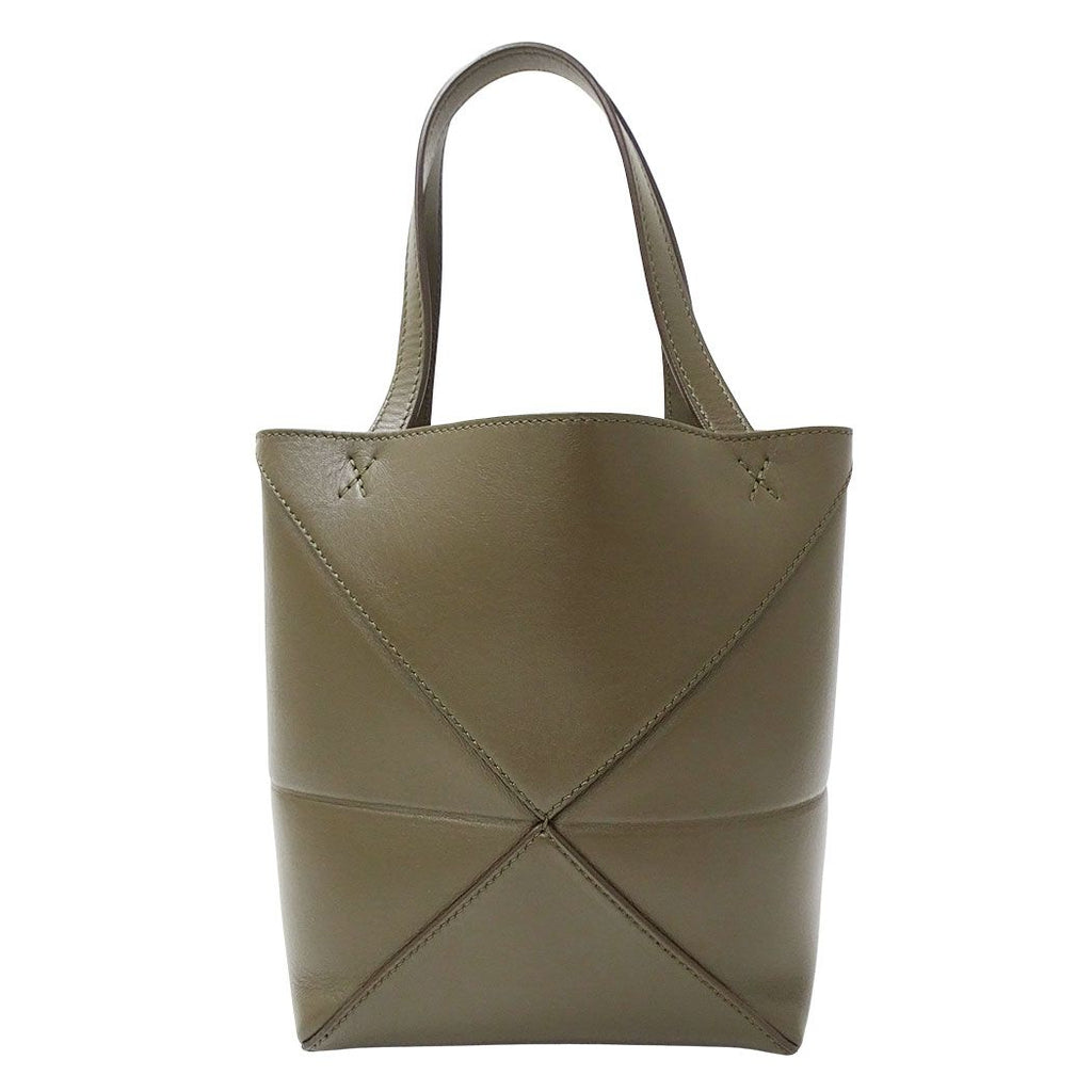 Loewe 2-Way Shoulder Bag Leather Khaki Green Handle — view 2