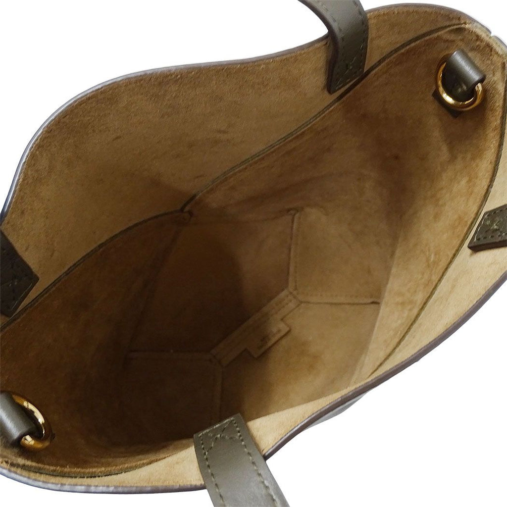 Loewe 2-Way Shoulder Bag Leather Khaki Green Handle — view 7