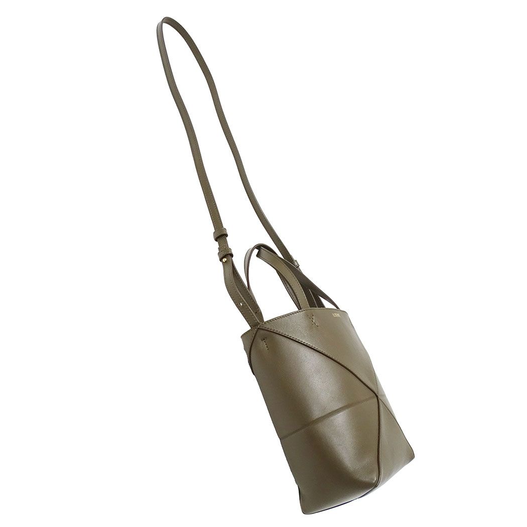 Loewe 2-Way Shoulder Bag Leather Khaki Green Handle — view 5