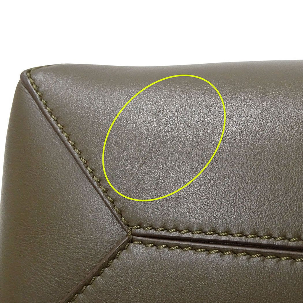 Loewe 2-Way Shoulder Bag Leather Khaki Green Handle — view 8