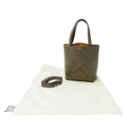 Loewe 2-Way Shoulder Bag Leather Khaki Green Handle — view 6