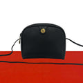 Dior Vintage Logo Honeycomb Pattern Leather Shoulder Bag Black