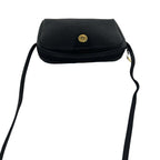 Dior Vintage Logo Honeycomb Pattern Leather Shoulder Bag Black — view 4