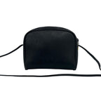 Dior Vintage Logo Honeycomb Pattern Leather Shoulder Bag Black — view 3
