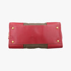 Prada Logo Jacquard Khaki Red Canvas Saffiano Leather — view 3