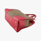 Prada Logo Jacquard Khaki Red Canvas Saffiano Leather — view 4