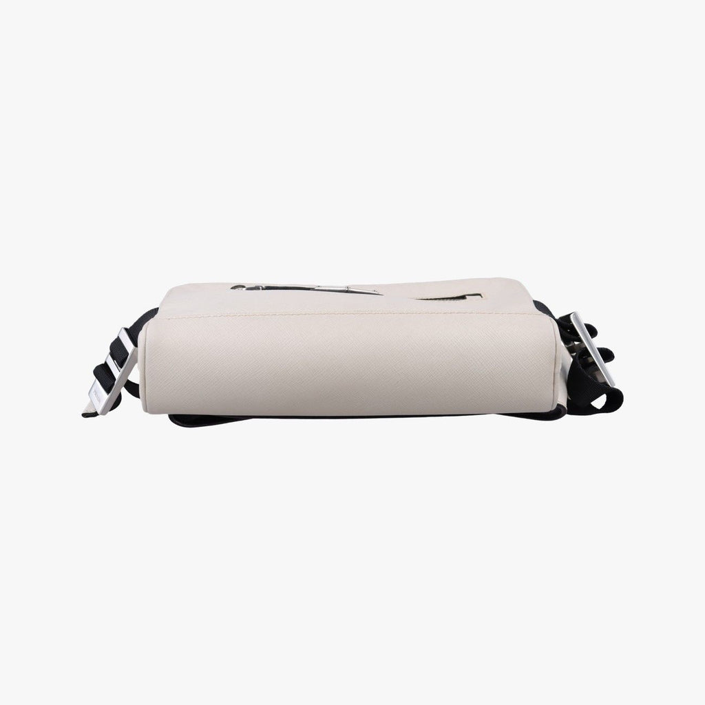 Prada Triangle Logo White Saffiano Leather 56 Handbag — view 3