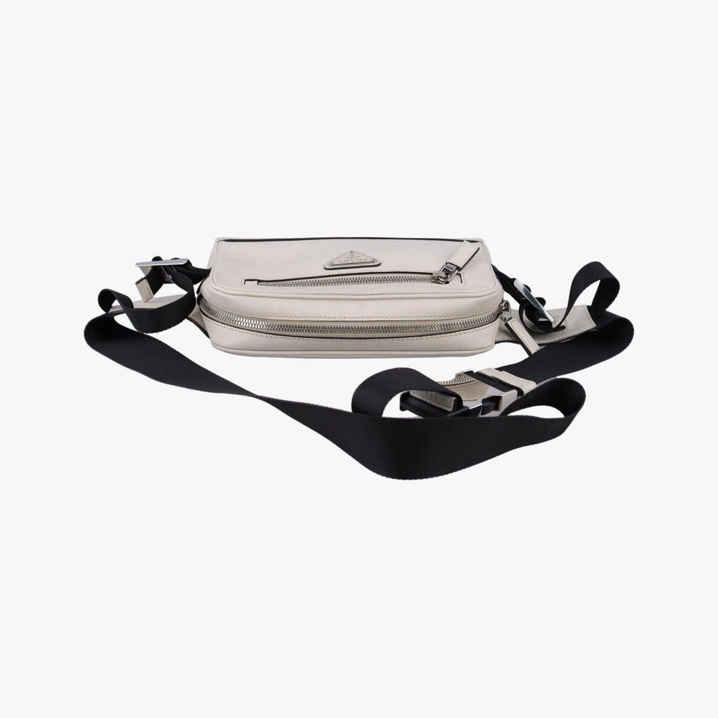 Prada Triangle Logo White Saffiano Leather 56 Handbag — view 8