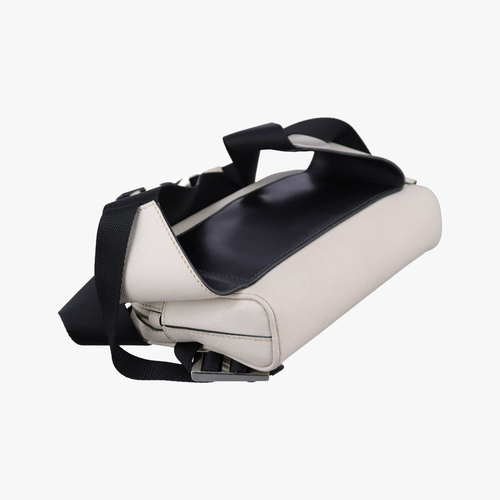 Prada Triangle Logo White Saffiano Leather 56 Handbag — view 7