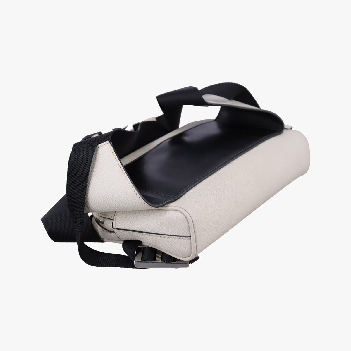 Prada Triangle Logo White Saffiano Leather 56 Handbag — view 7