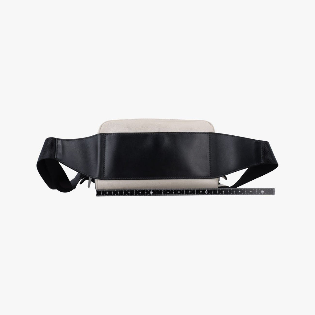 Prada Triangle Logo White Saffiano Leather 56 Handbag — view 2