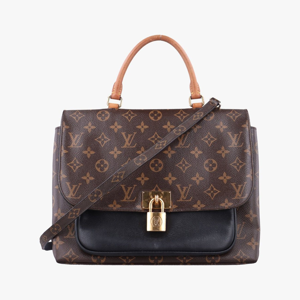 Louis Vuitton Marignan Monogram Brown Black Canvas Calfskin