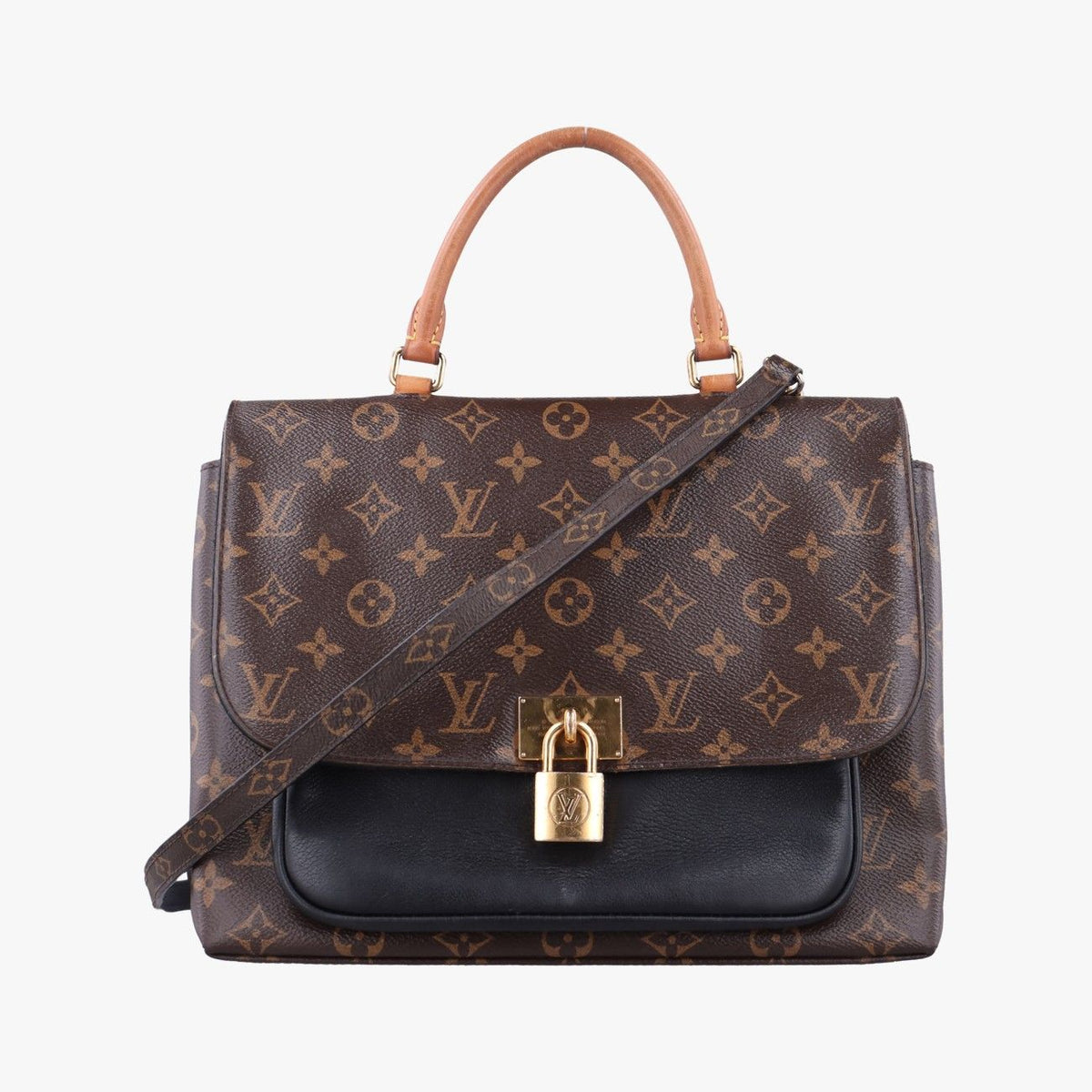 Louis Vuitton Marignan Monogram Brown Black Canvas Calfskin