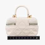 Chanel Quilted Mini Vanity Zip Around White Caviar Leather — view 2