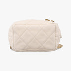 Chanel Quilted Mini Vanity Zip Around White Caviar Leather — view 3