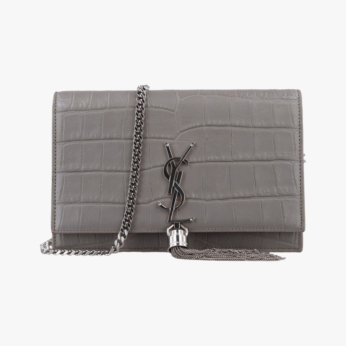 Saint Laurent Kate Gray Leather