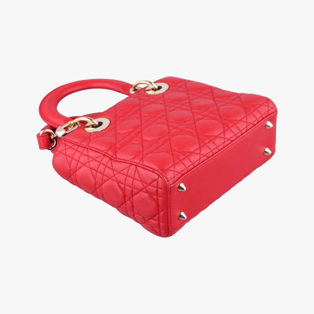 Dior Lady Red Lambskin Handbag — view 7