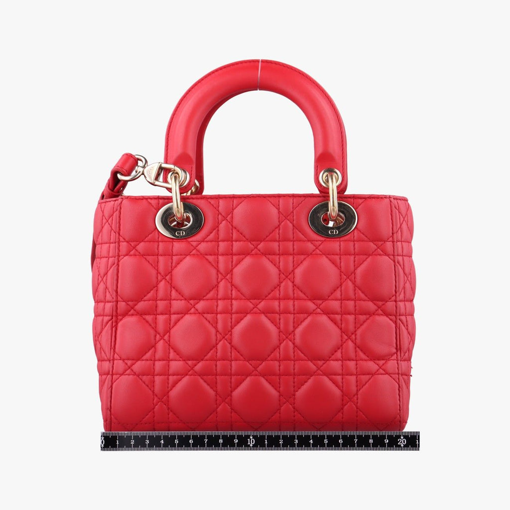 Dior Lady Red Lambskin Handbag — view 2