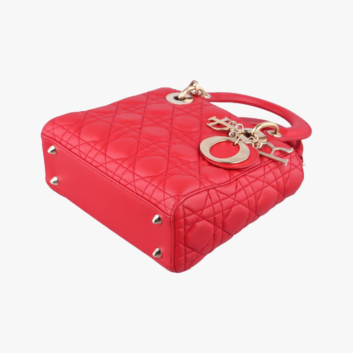Dior Lady Red Lambskin Handbag — view 4