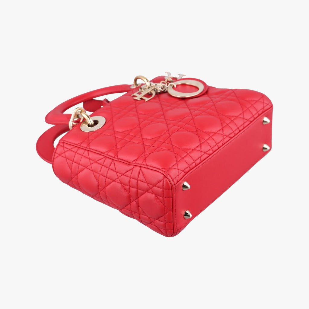 Dior Lady Red Lambskin Handbag — view 5