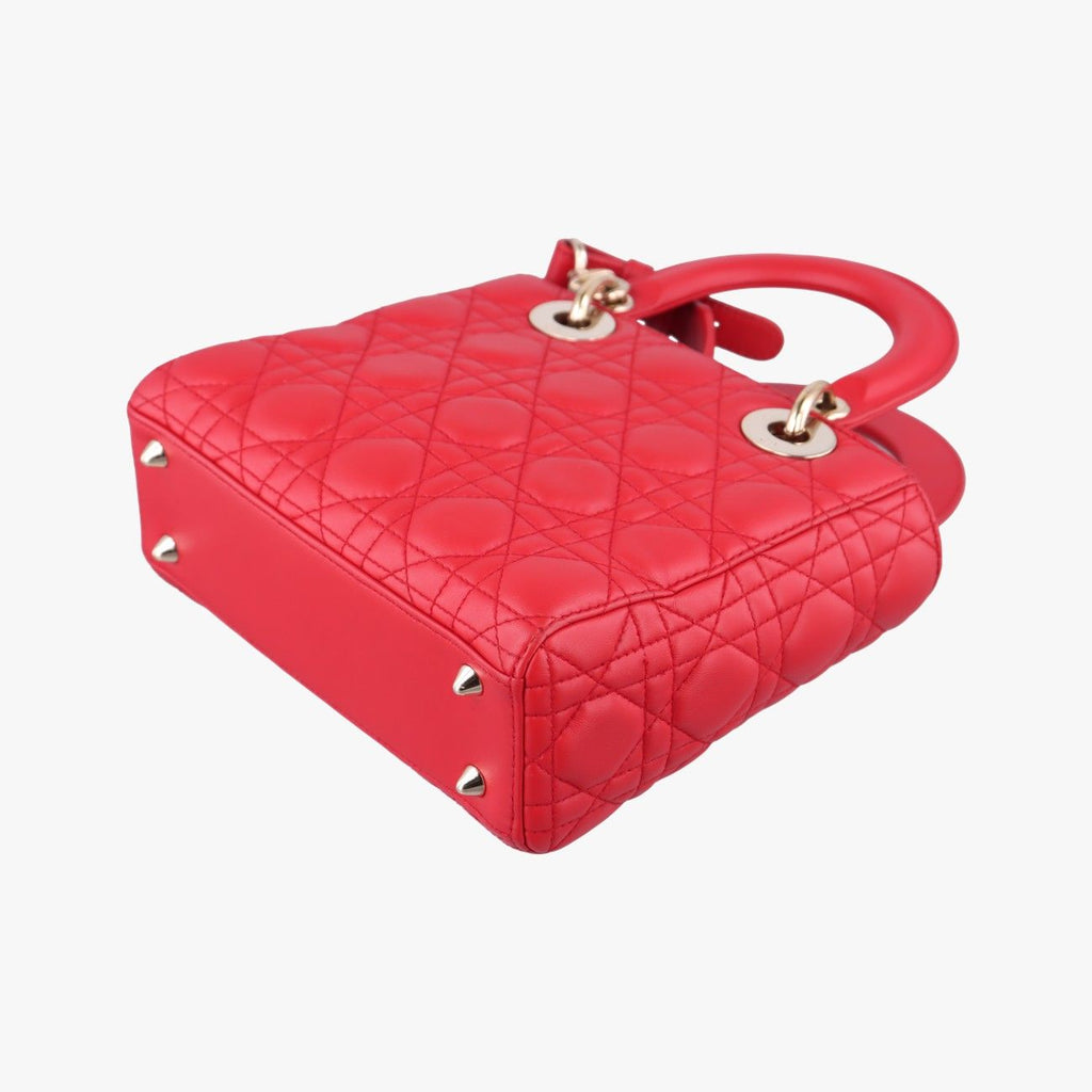 Dior Lady Red Lambskin Handbag — view 6