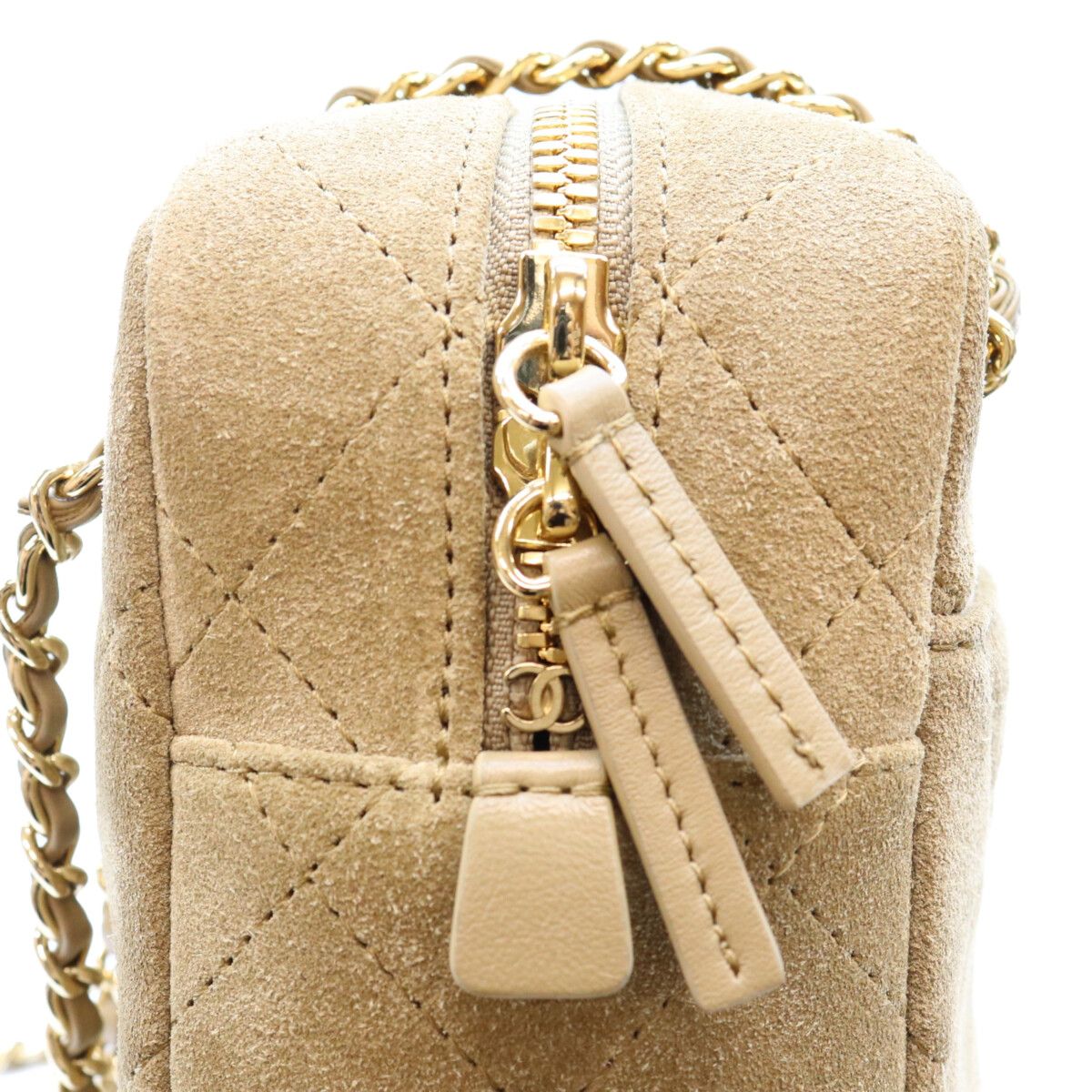 Chanel Dark Beige Suede Calfskin Camera Bag — view 7