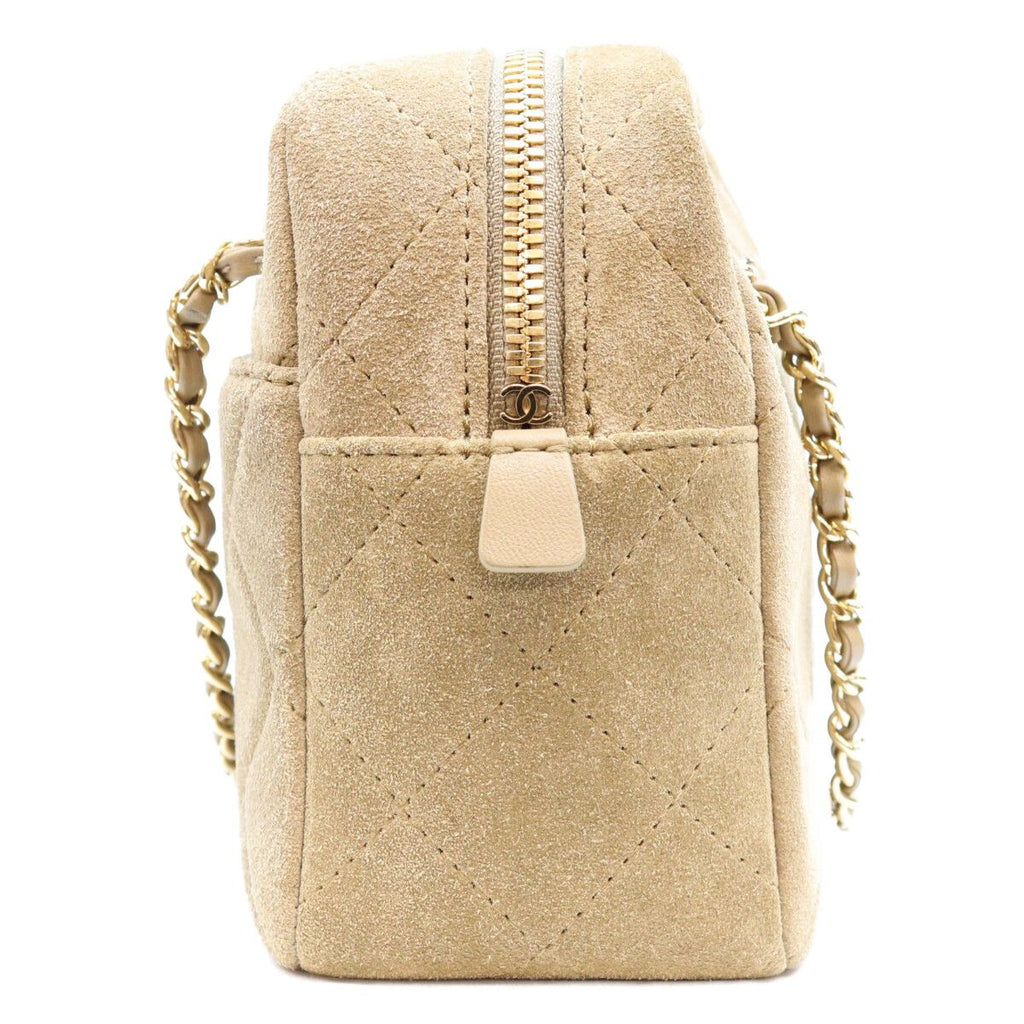 Chanel Dark Beige Suede Calfskin Camera Bag — view 2
