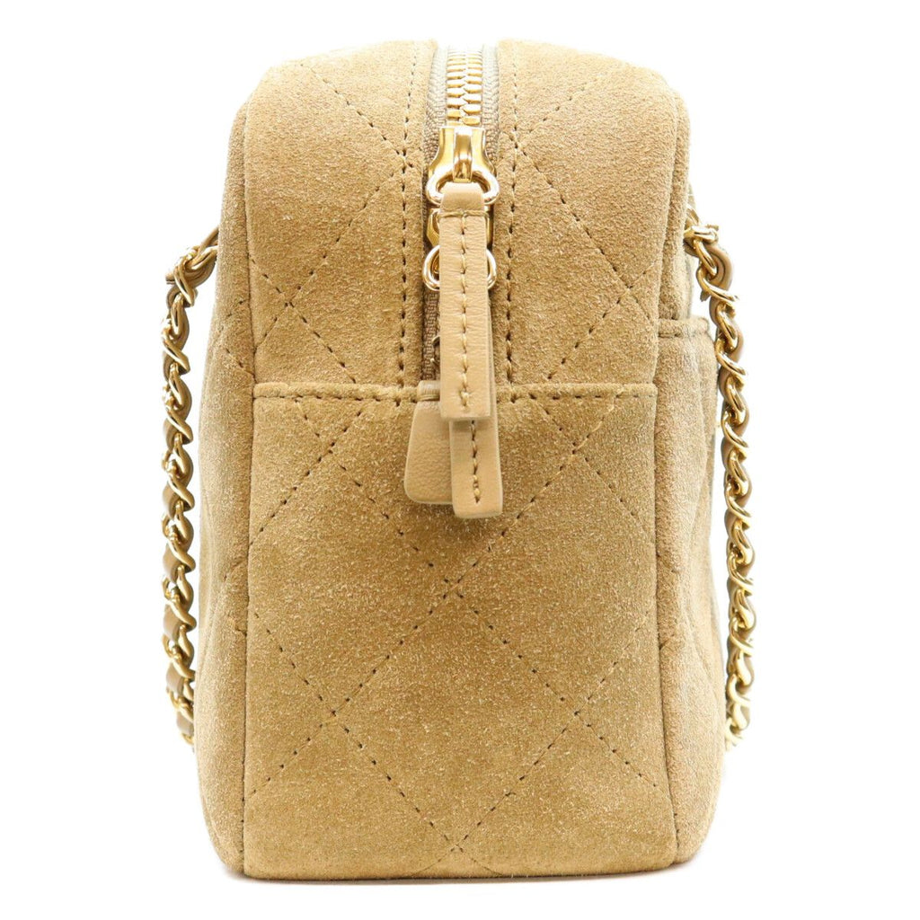 Chanel Dark Beige Suede Calfskin Camera Bag — view 4