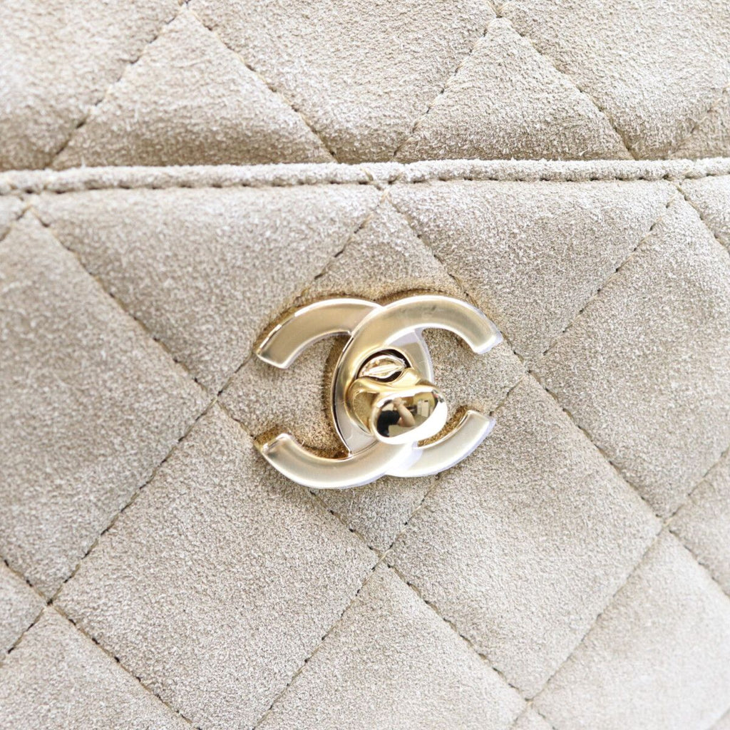 Chanel Dark Beige Suede Calfskin Camera Bag — view 6