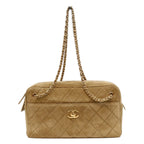 Chanel Dark Beige Suede Calfskin Camera Bag
