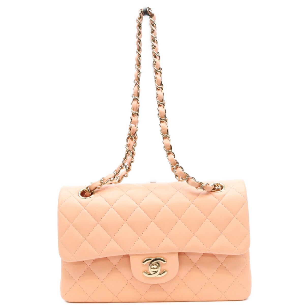 Chanel Salmon Pink Lambskin Quilted 23 Shoulder Bag