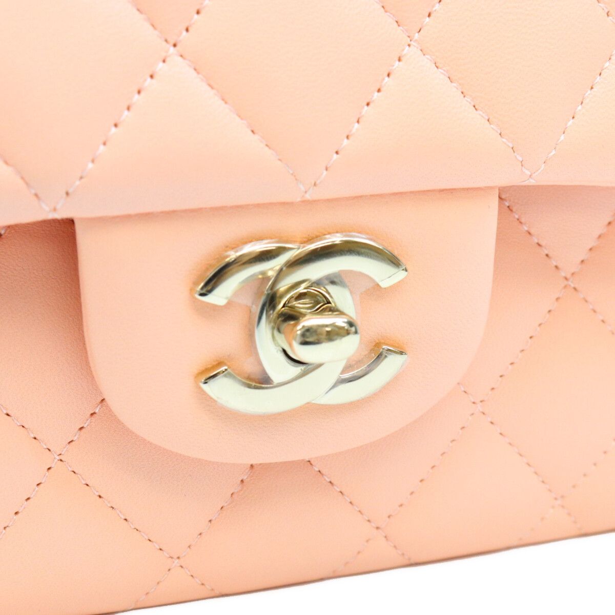Chanel Salmon Pink Lambskin Quilted 23 Shoulder Bag — view 7