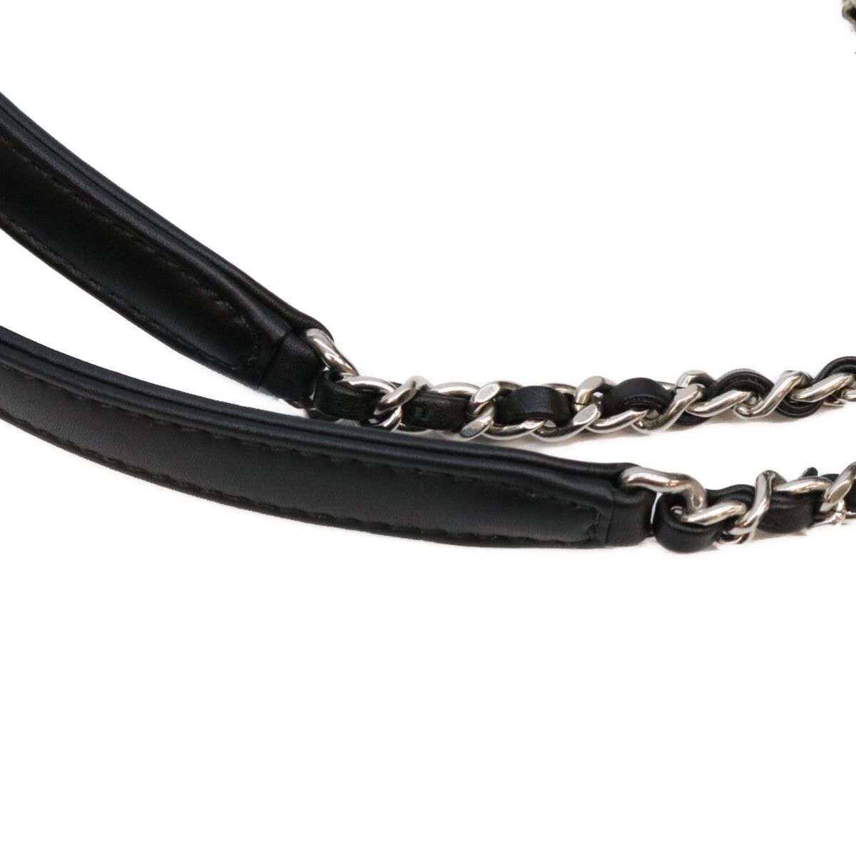 Chanel Black Tweed Mini Deauville Chain Shoulder Bag — view 8