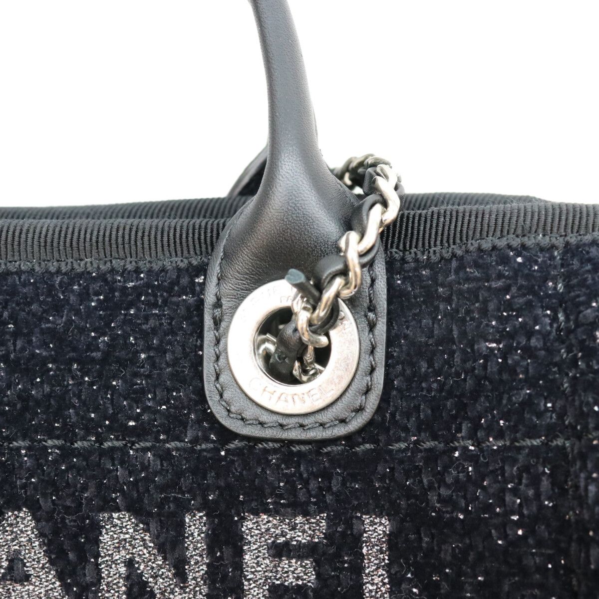 Chanel Black Tweed Mini Deauville Chain Shoulder Bag — view 7